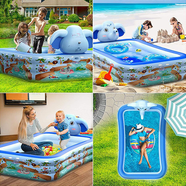 Aufblasbarer Elefant Kiddie Pool mit Sprinkler