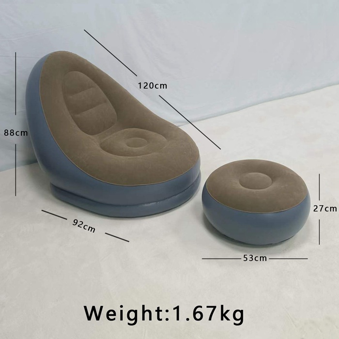 Inflatable Flocked Sofa With Footstool