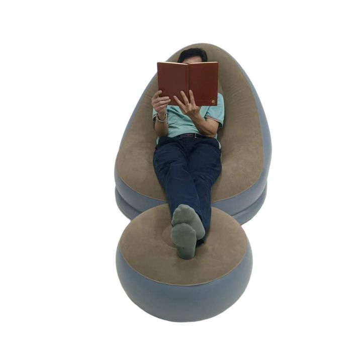 Inflatable Flocked Sofa With Footstool