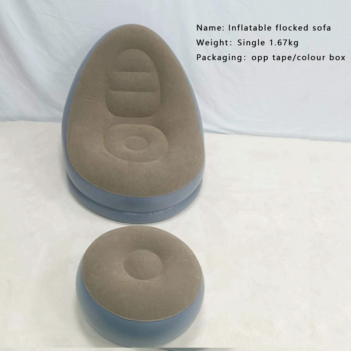 Inflatable Flocked Sofa With Footstool